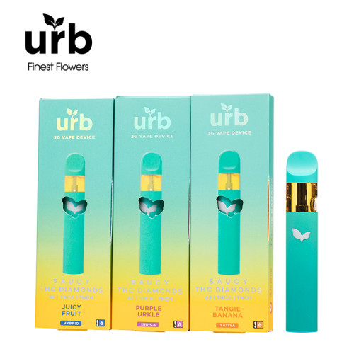 URB SAUCY THC DIAMONDS DELTA 8 + THC-A + THC DISPOSABLE VAPE 3GM/6CT/PK